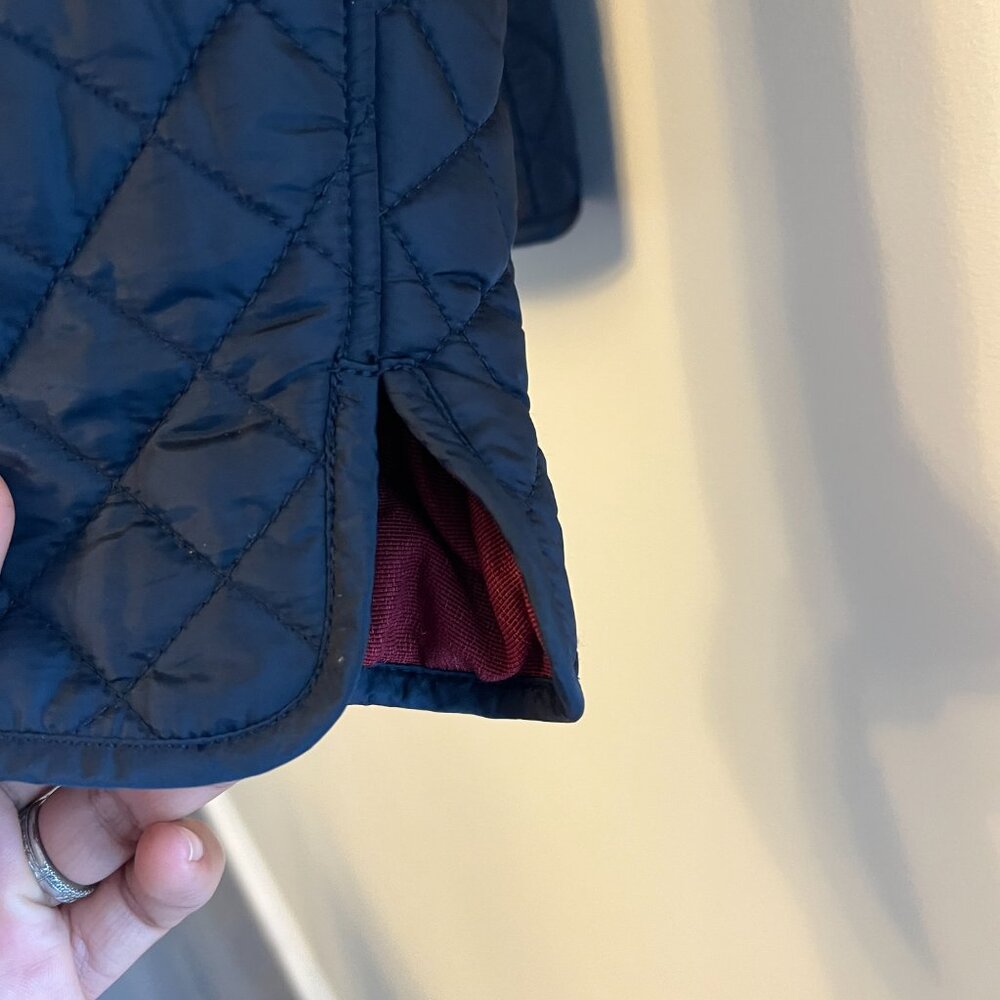 Hobbs London Quilt Quilted Coat Jacket Blue navy 12 large pocket silver zipper - Picture 13 of 14